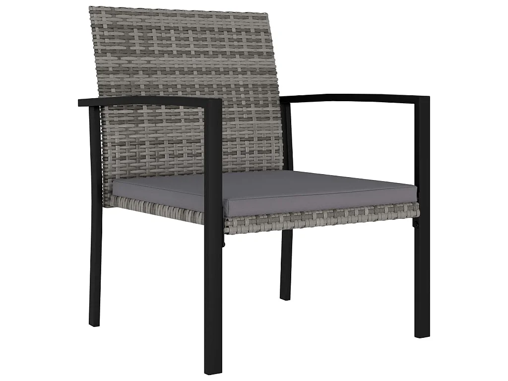 Chaises à manger de jardin lot de 2 Résine tressée Gris