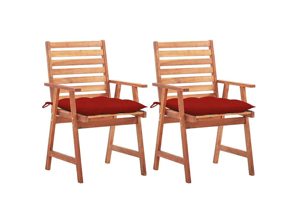 Garten-Essstühle 2 Stk. mit Kissen Massivholz Akazie