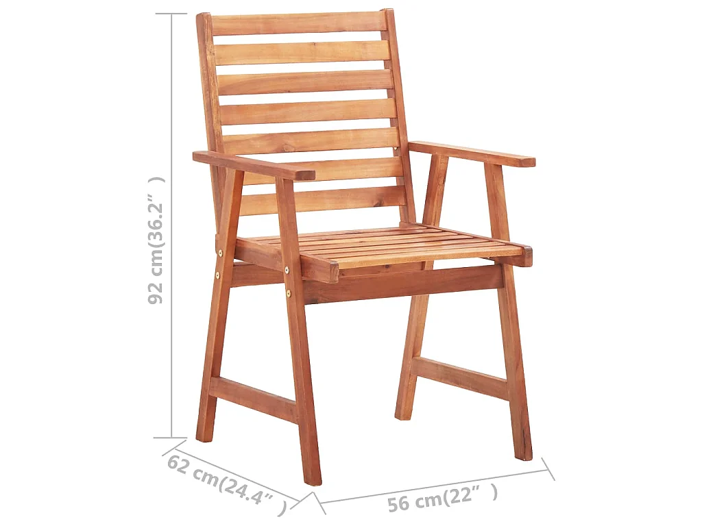 Garten-Essstühle 2 Stk. mit Kissen Massivholz Akazie