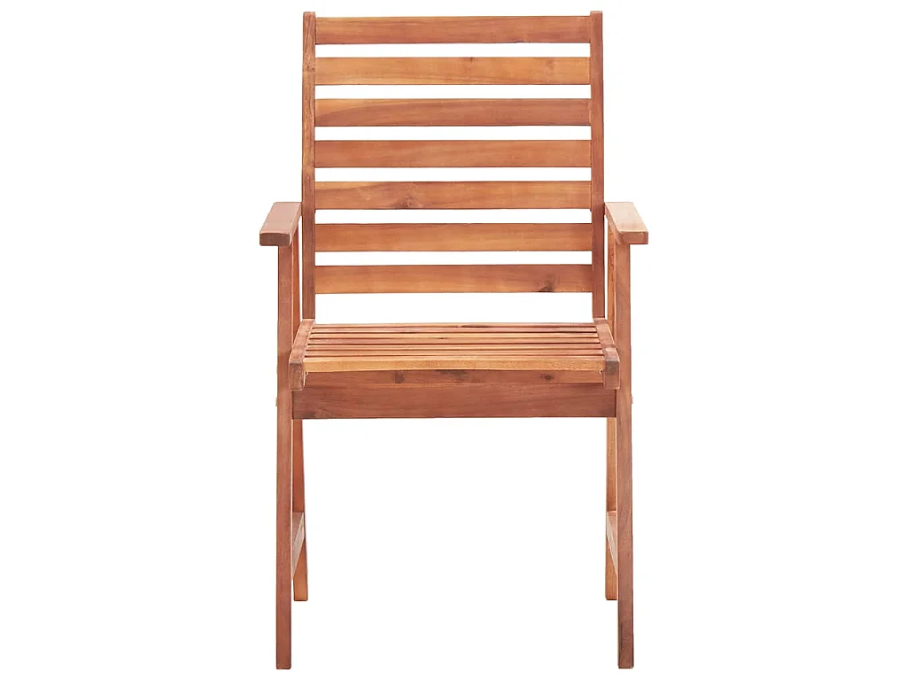 Tuinstoelen 2 st met kussens massief acaciahout