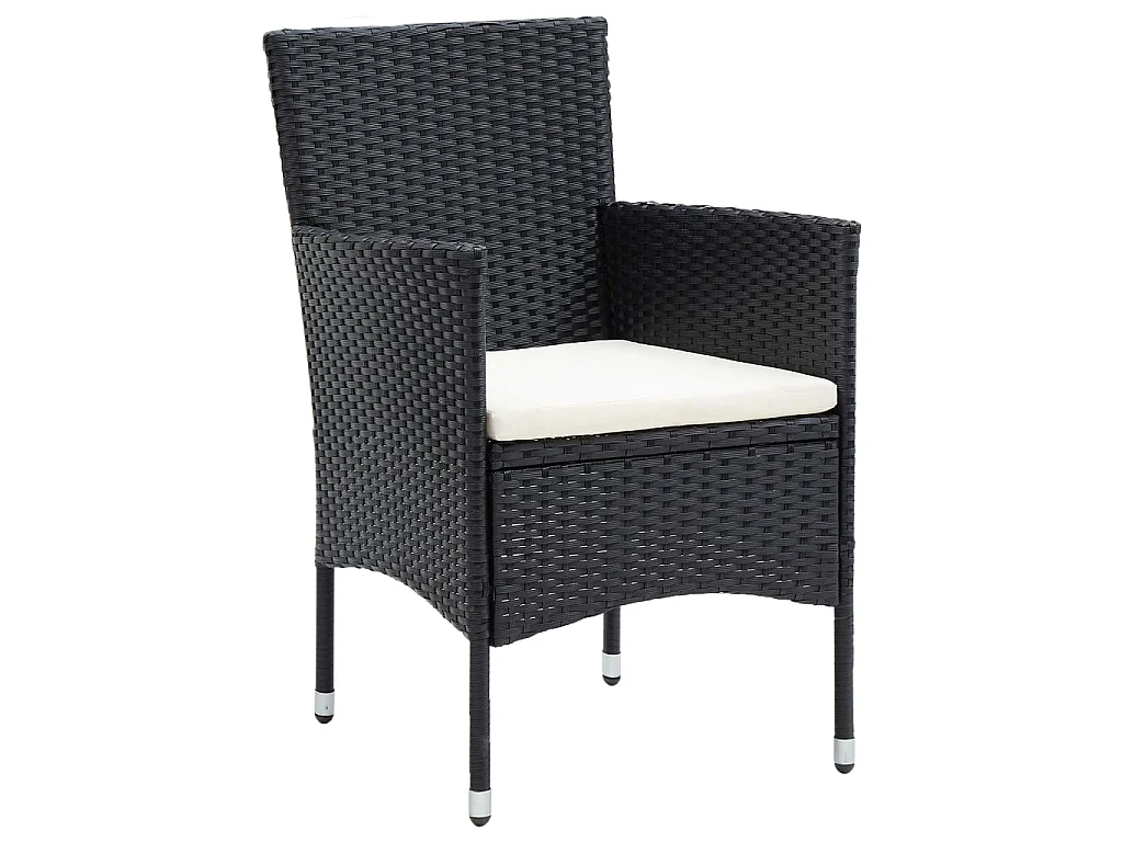 Garten-Essstühle 4 Stk. Poly Rattan Schwarz