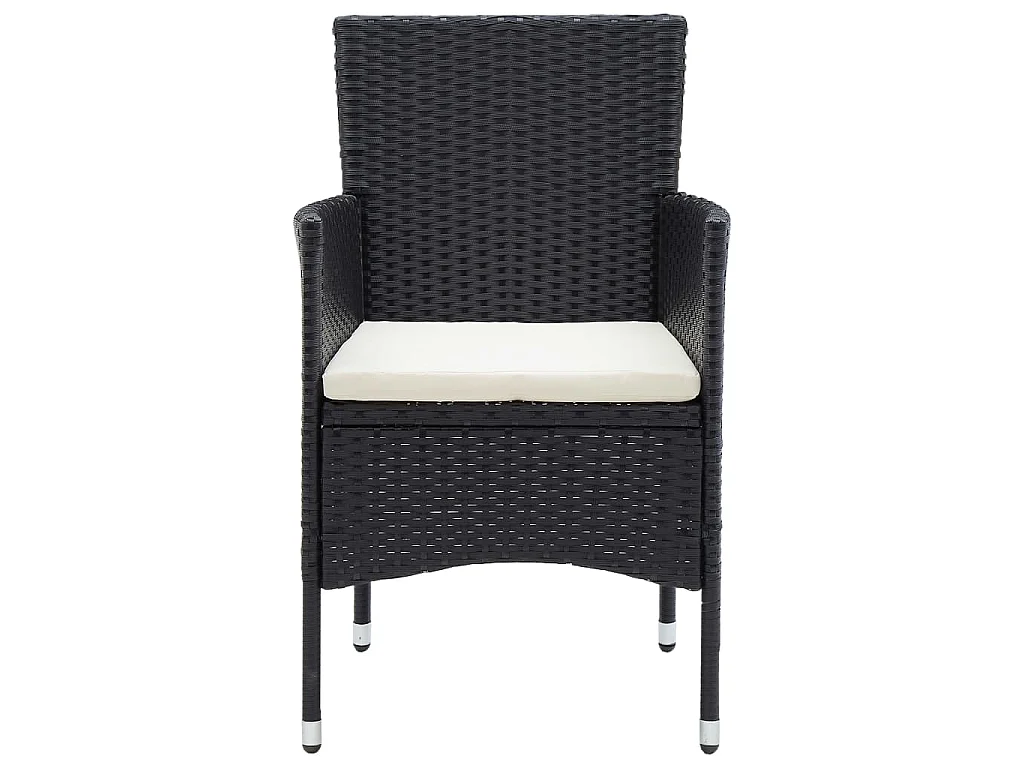 Garten-Essstühle 4 Stk. Poly Rattan Schwarz