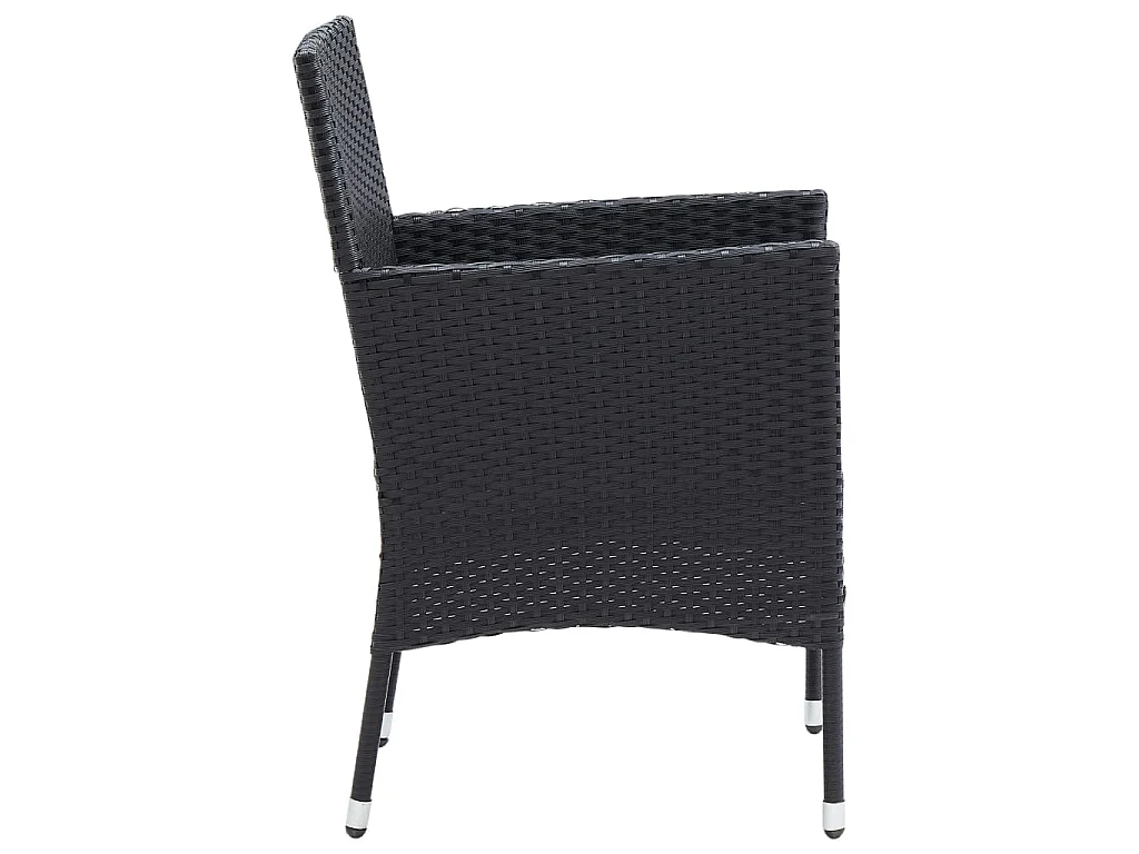 Garten-Essstühle 4 Stk. Poly Rattan Schwarz