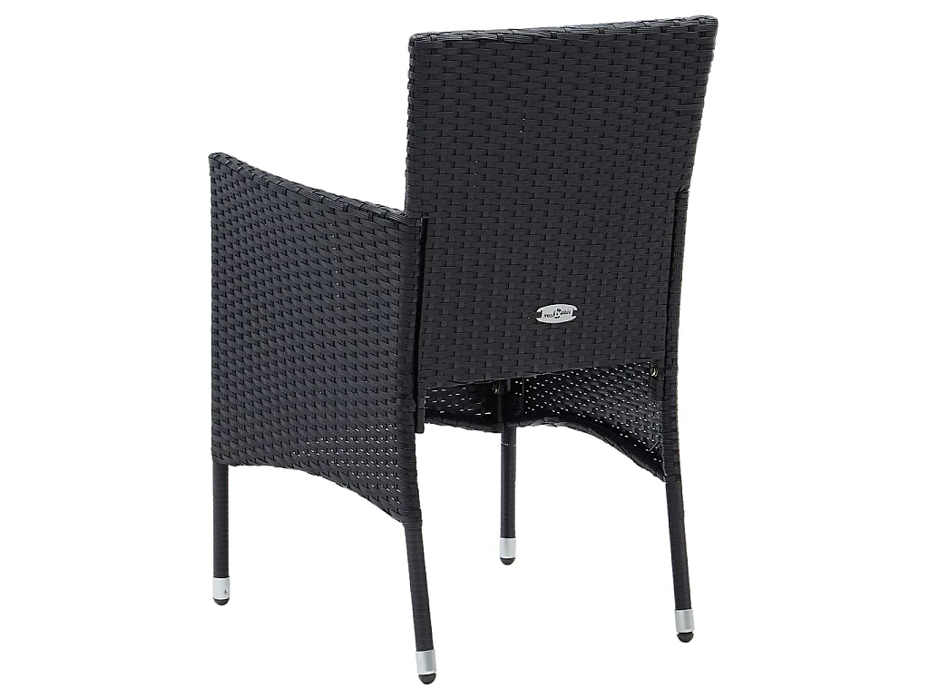 Garten-Essstühle 4 Stk. Poly Rattan Schwarz