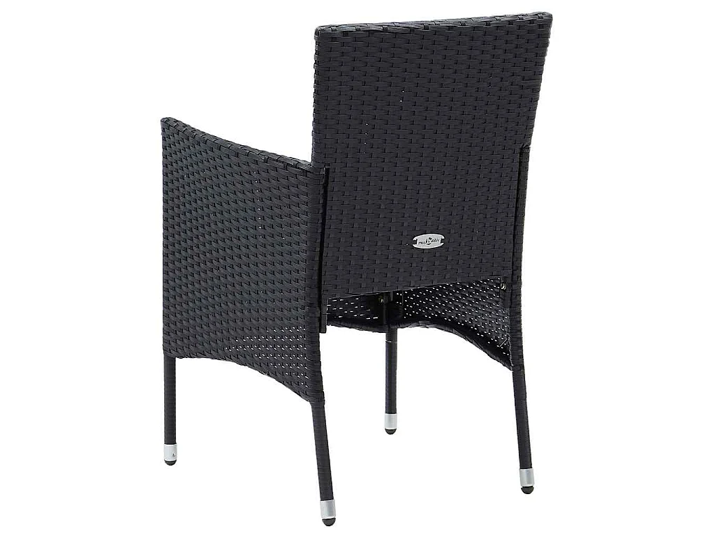 Garten-Essstühle 4 Stk. Poly Rattan Schwarz