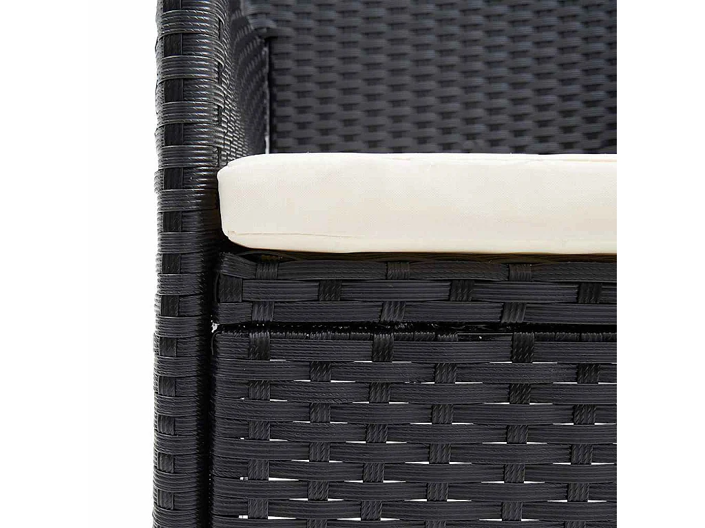 Garten-Essstühle 4 Stk. Poly Rattan Schwarz