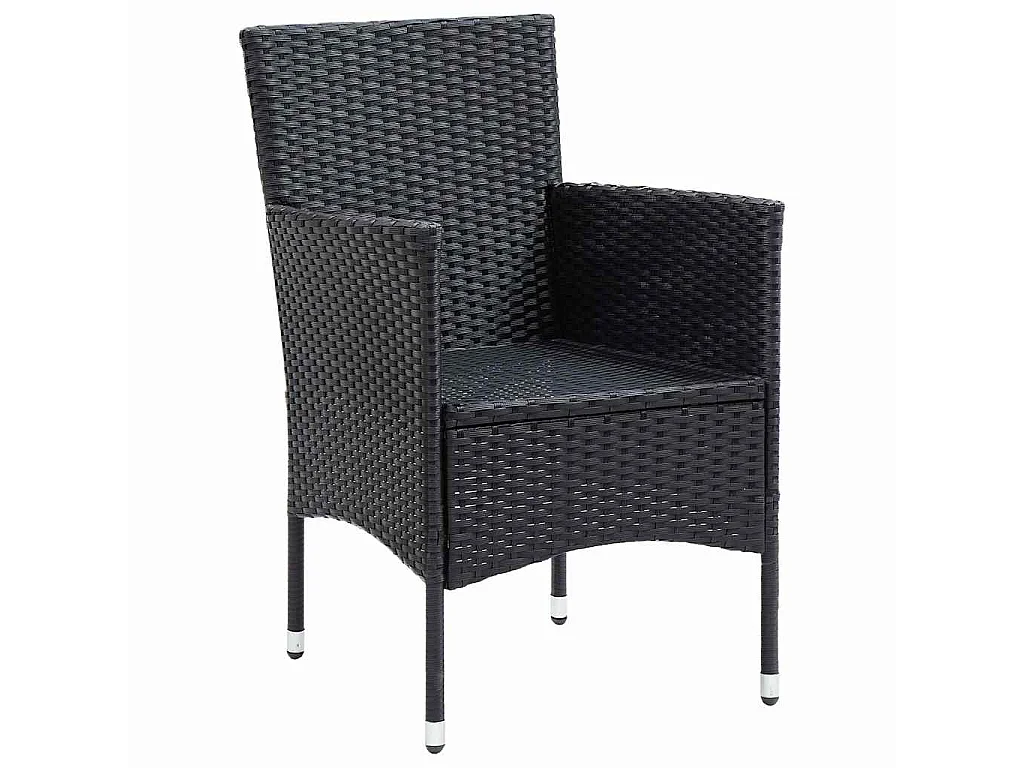Garten-Essstühle 4 Stk. Poly Rattan Schwarz