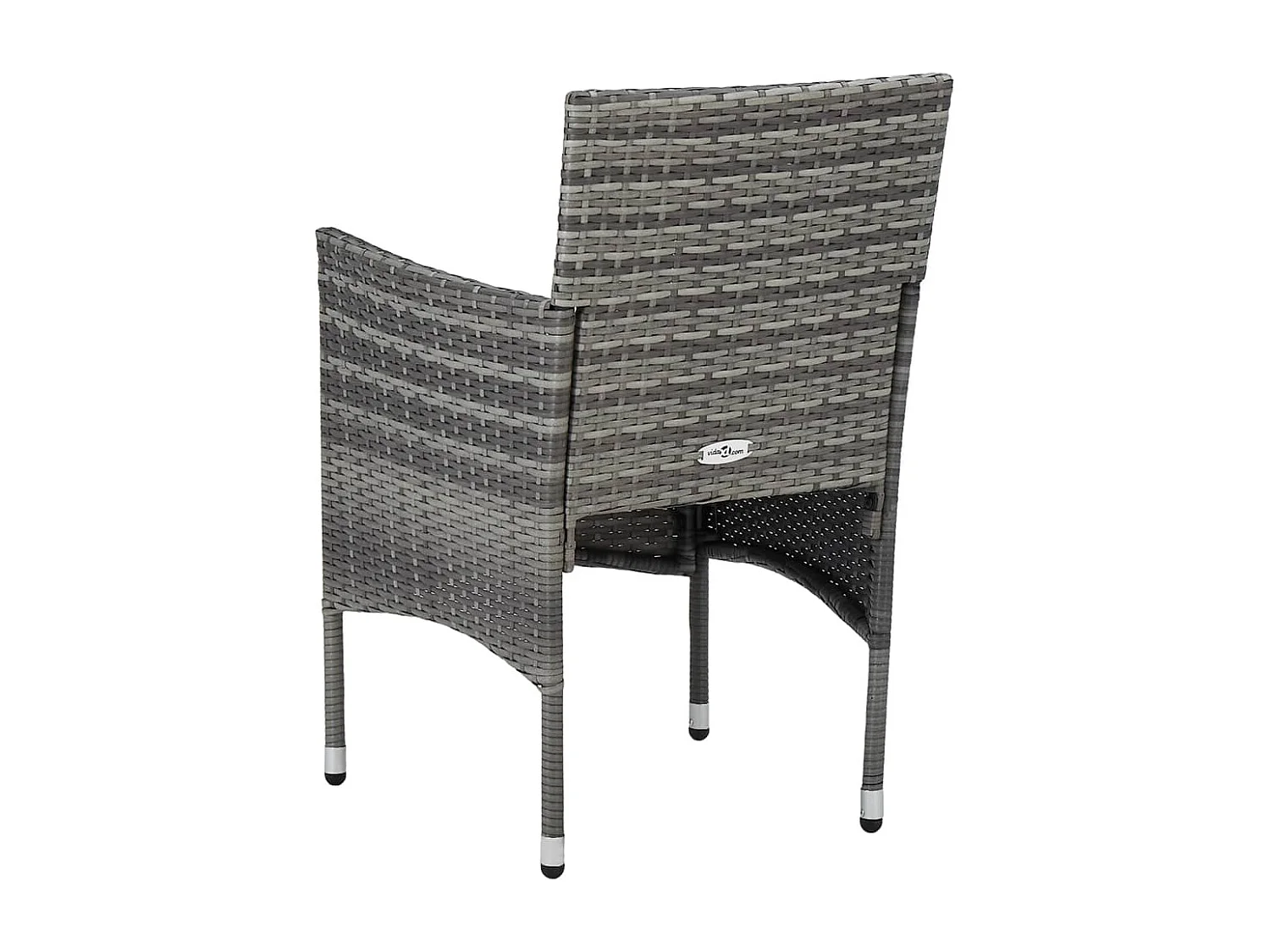 Garten-Essstühle 2 Stk. Poly Rattan Grau