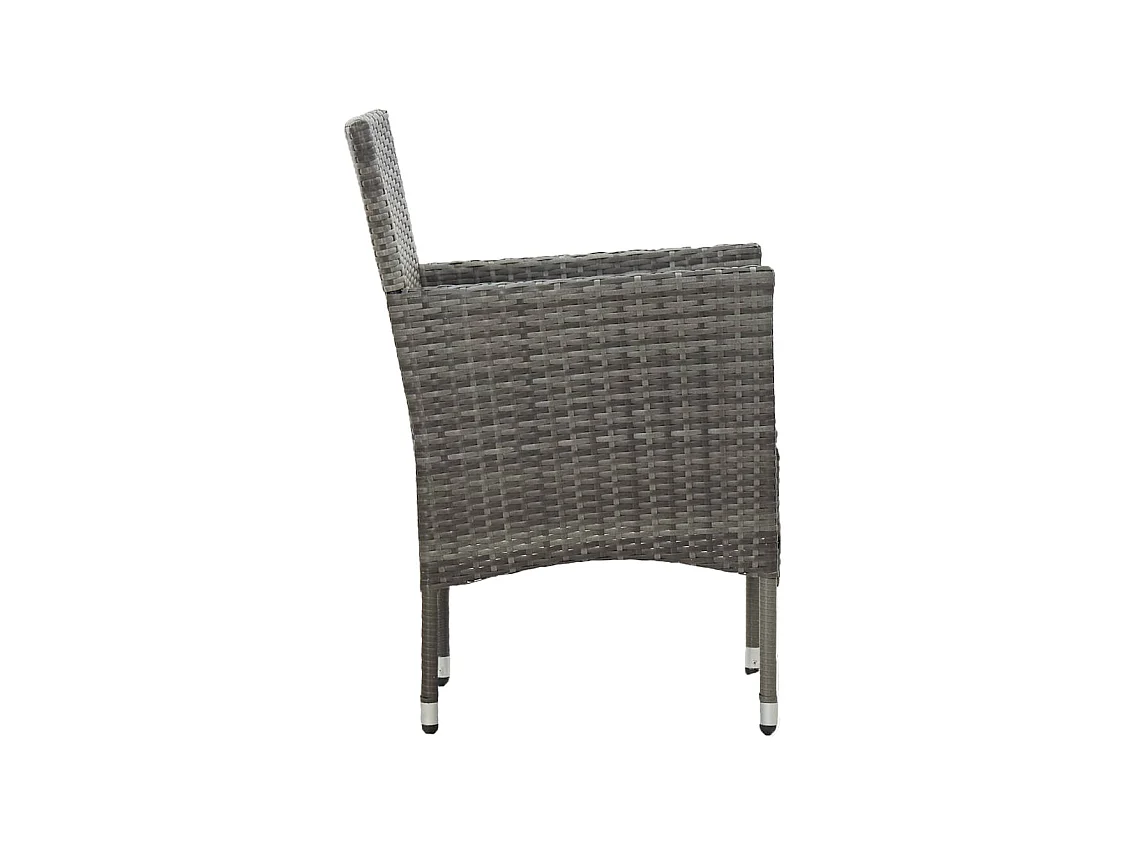 Sedie da Pranzo per Giardino 2 pz in Polyrattan Grigio