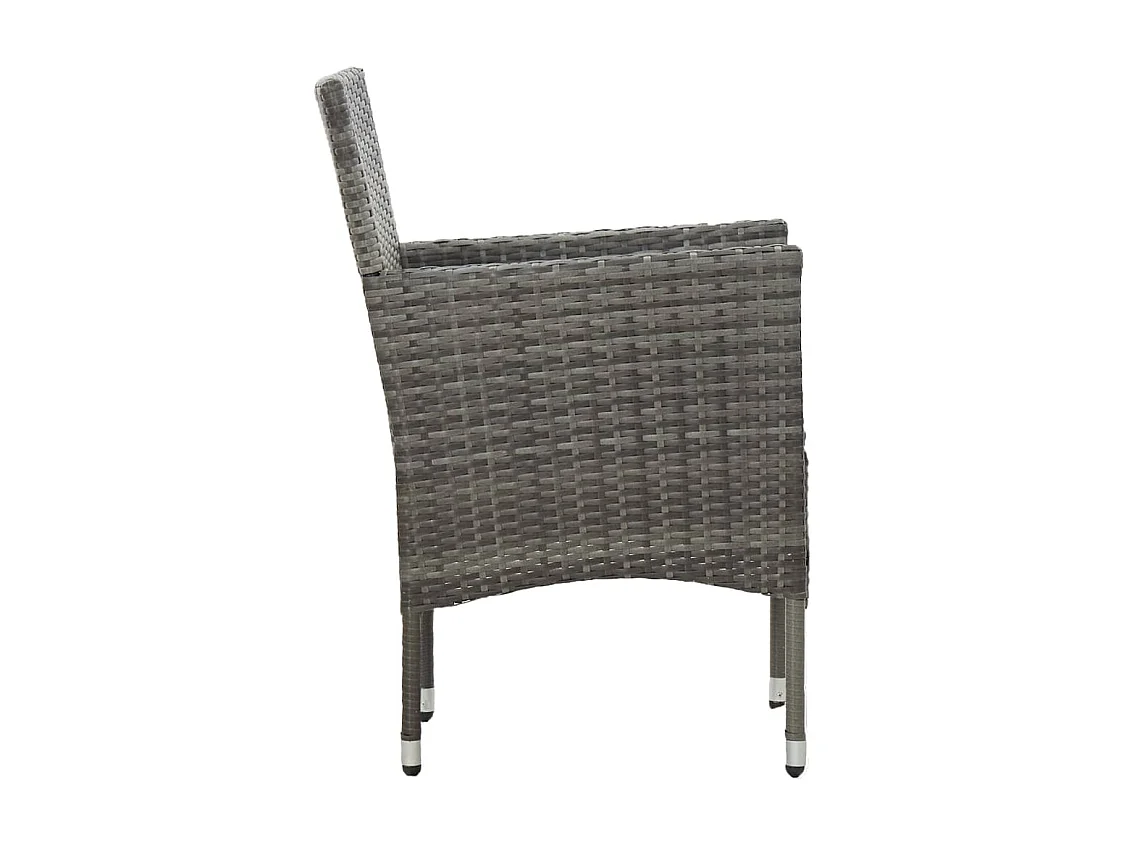 Chaises à manger de jardin lot de 2 Résine tressée Gris