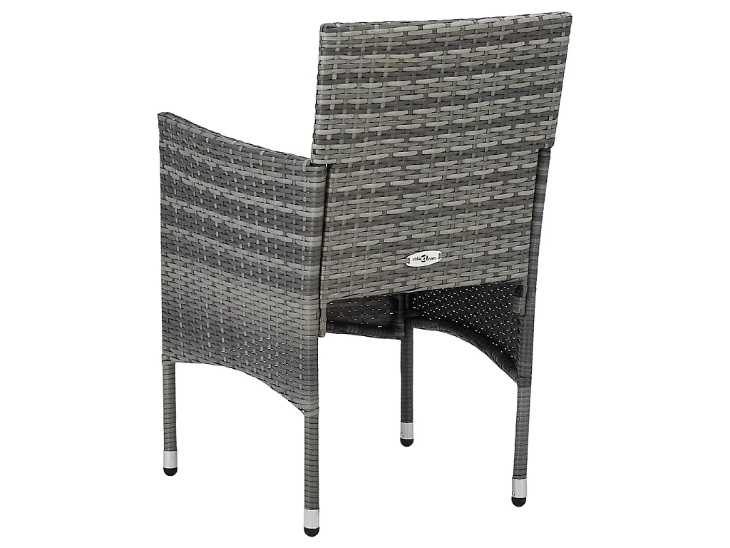 Garten-Essstühle 2 Stk. Poly Rattan Grau