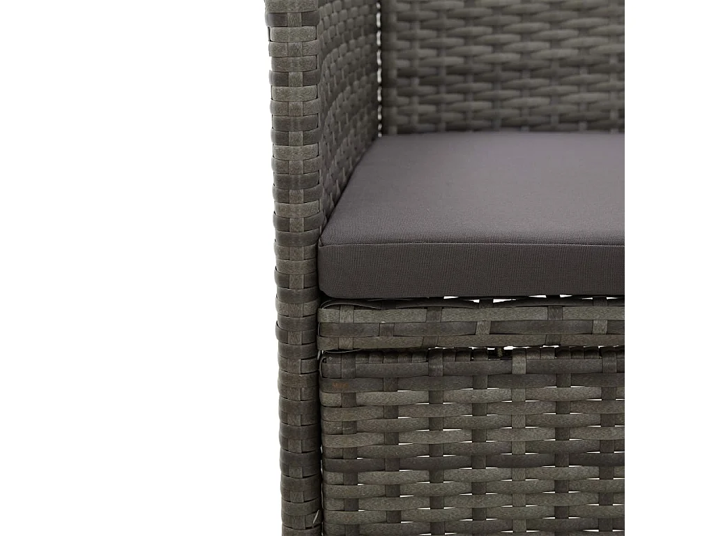 Garten-Essstühle 2 Stk. Poly Rattan Grau
