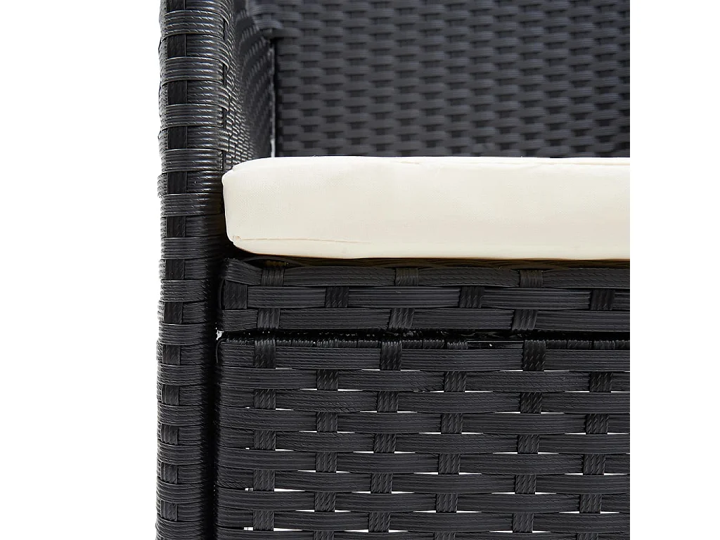 Sedie da Pranzo per Giardino 4 pz in Polyrattan Nero