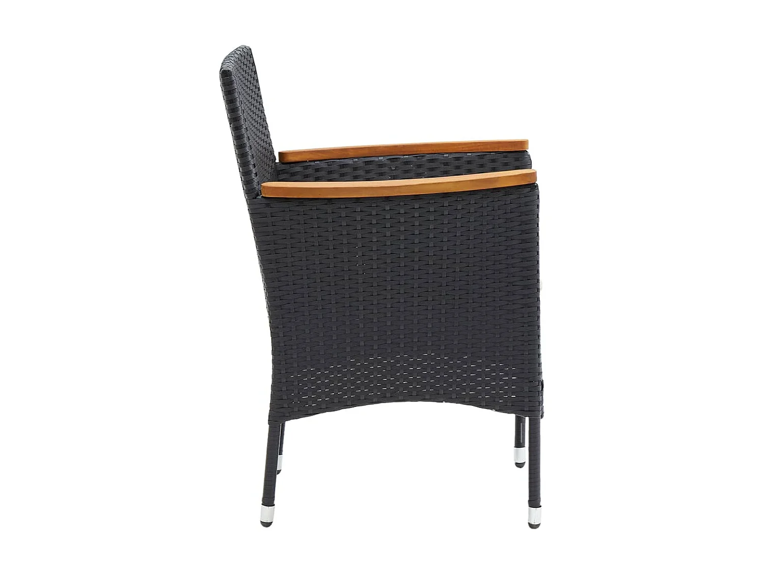 Tuinstoelen 4 st poly rattan zwart