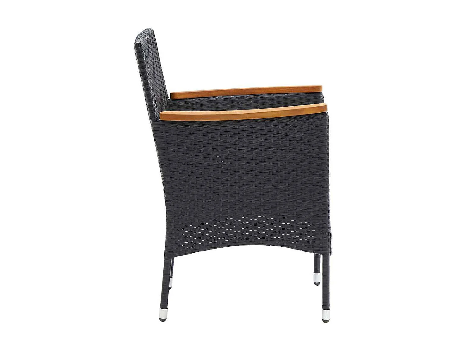 Cadeiras de jantar para jardim 4 pcs vime PE preto