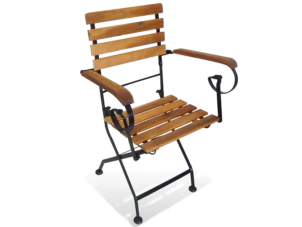 Klappbare Gartenstühle 2 Stk. Stahl und Massivholz Akazie