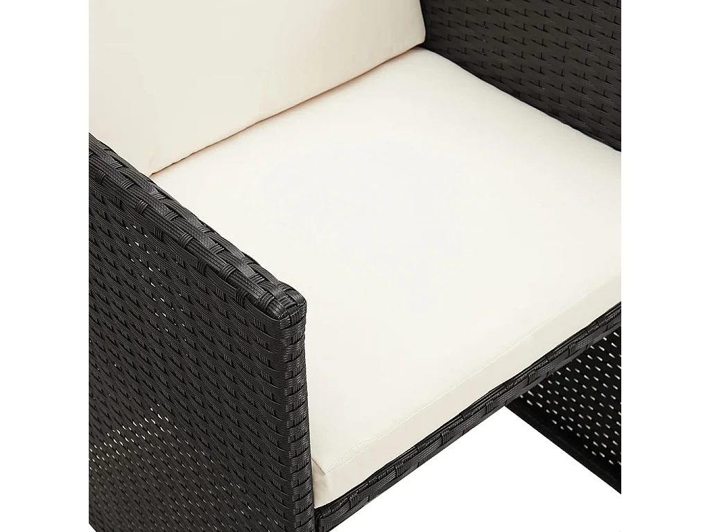 Chaises de jardin lot de 4 Résine tressée Noir