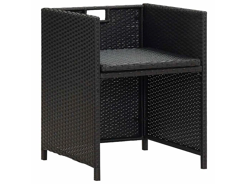 Gartenstühle 4 Stk. Poly Rattan Schwarz