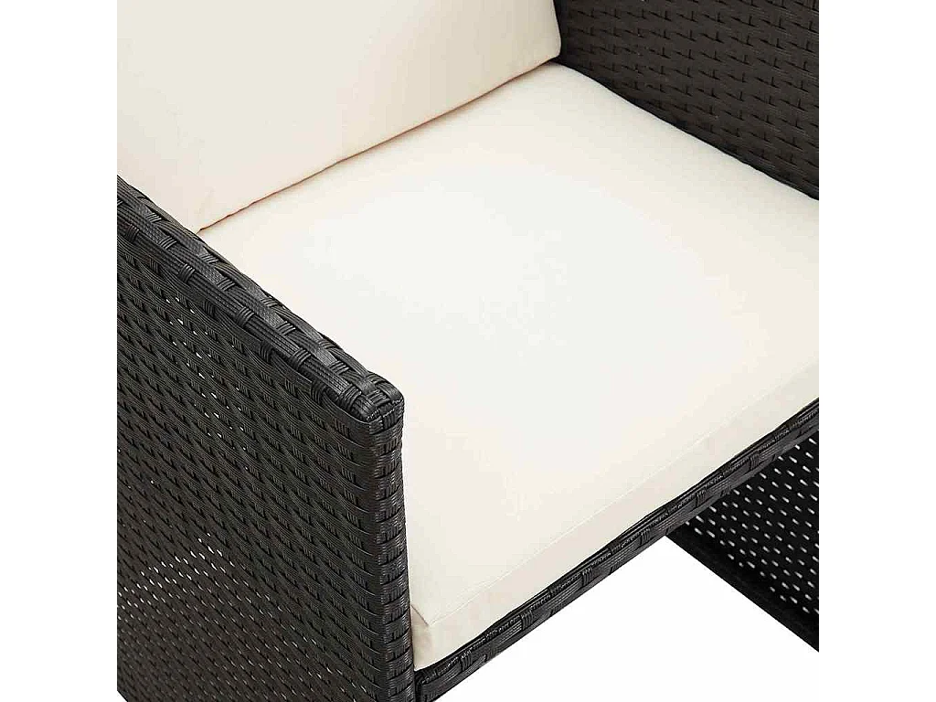 Gartenstühle 4 Stk. Poly Rattan Schwarz