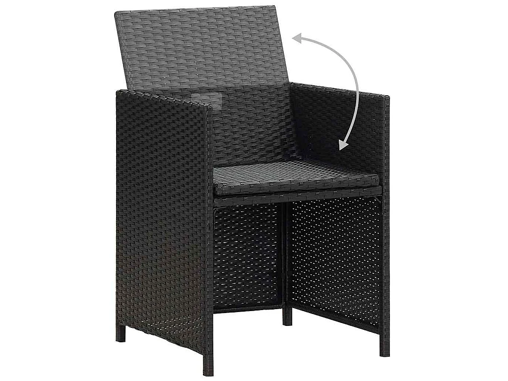 Gartenstühle 4 Stk. Poly Rattan Schwarz