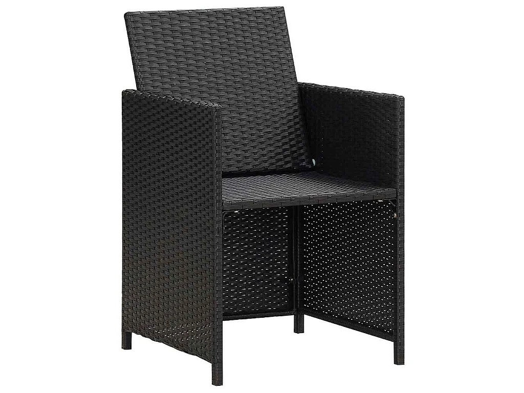 Gartenstühle 4 Stk. Poly Rattan Schwarz