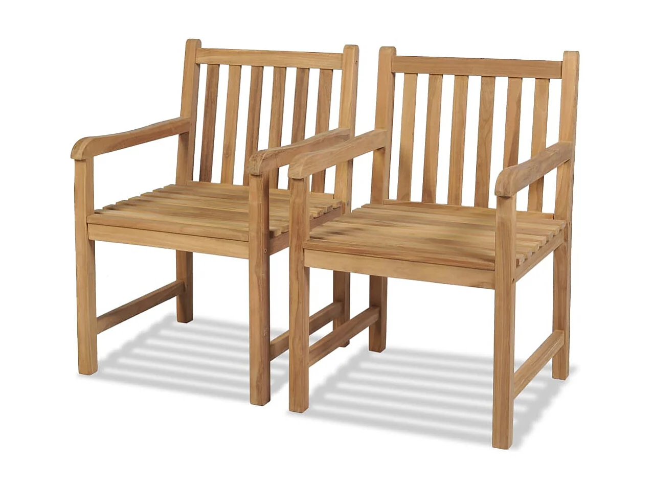 Gartenstühle 2 Stk. Massivholz Teak