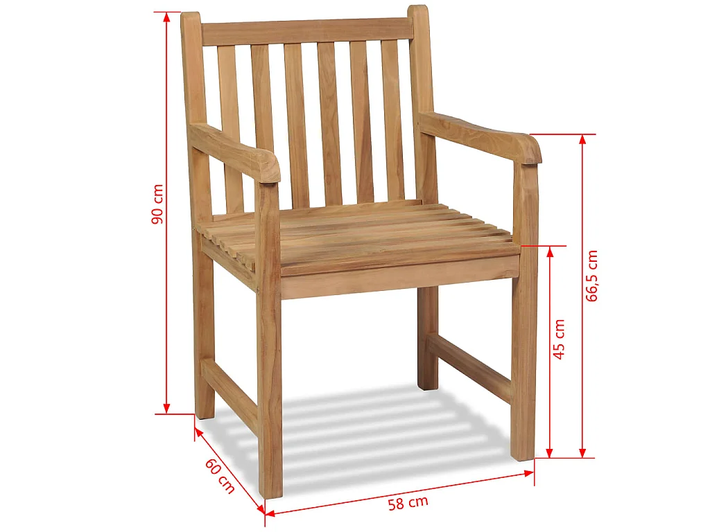 Chaises d'extérieur lot de 2 Bois de teck solide