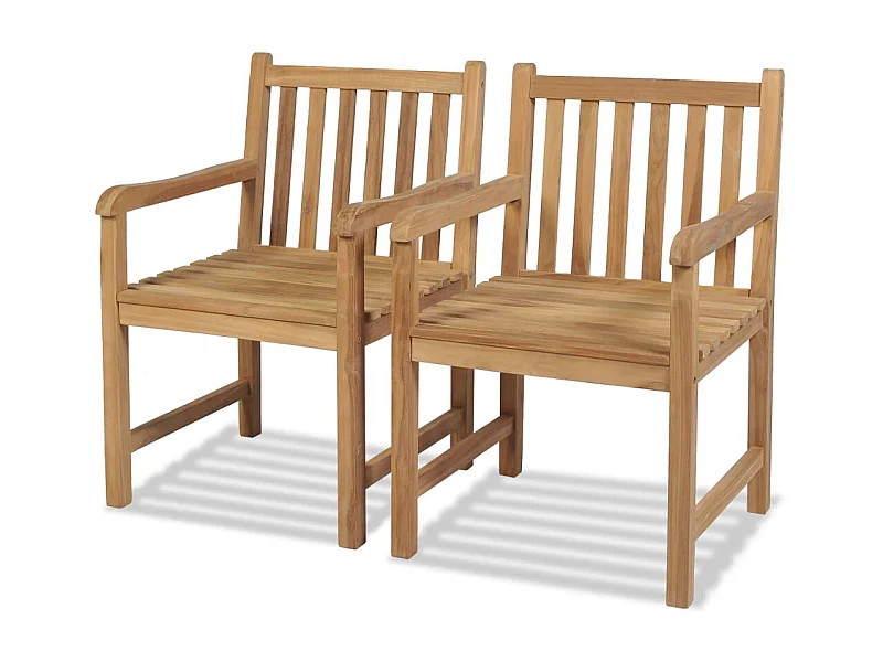 Gartenstühle 2 Stk. Massivholz Teak