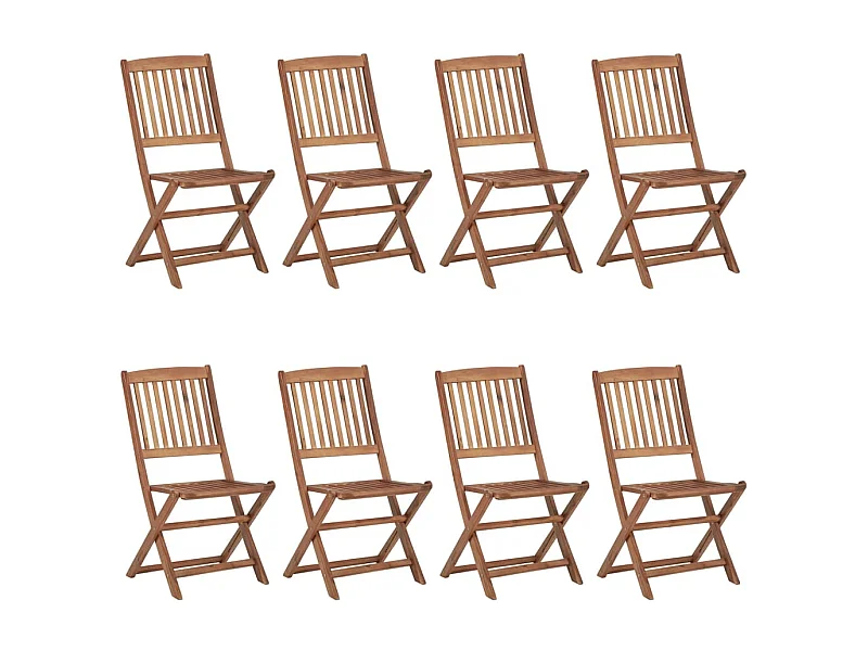 Klappbare Gartenstühle 8 Stk. Massivholz Akazie