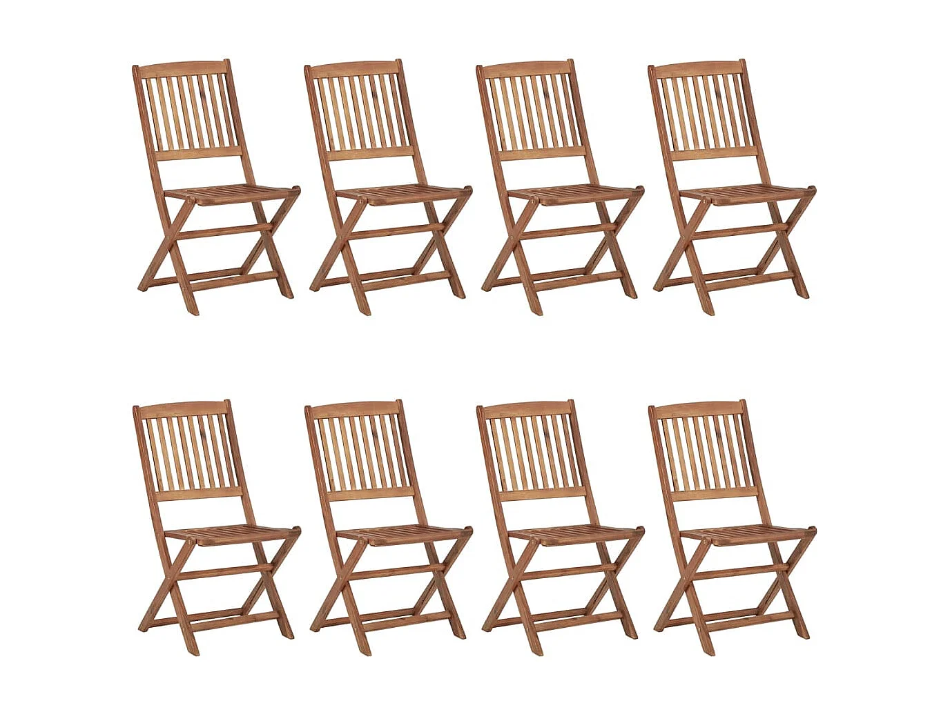 Tuinstoelen 8 st inklapbaar massief acaciahout