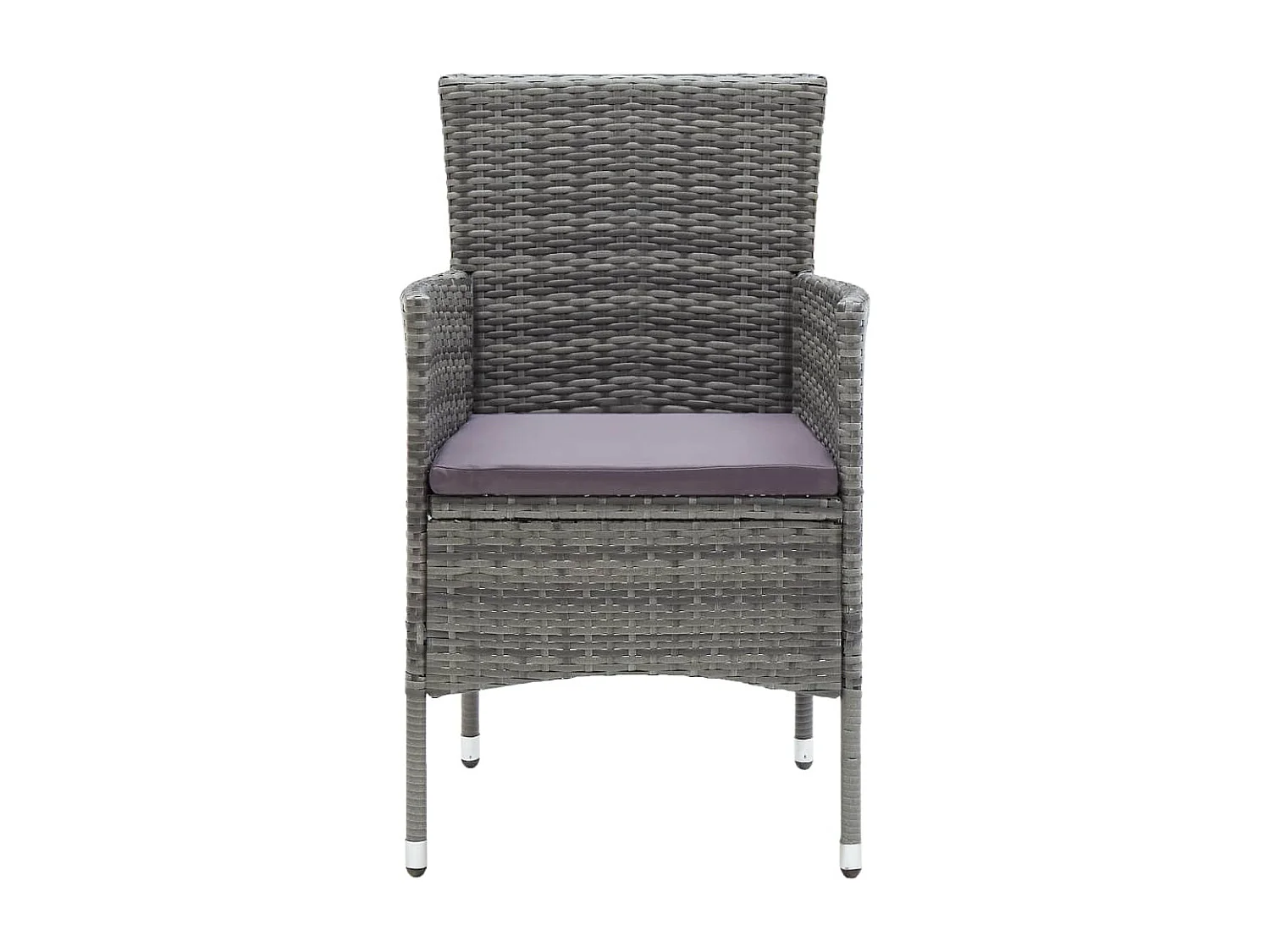 Chaises à manger de jardin lot de 4 Résine tressée Gris