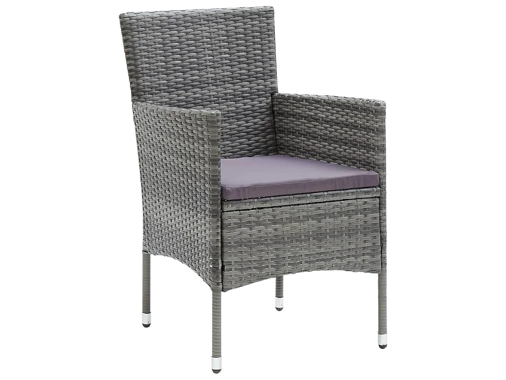 Garten-Essstühle 4 Stk. Poly Rattan Grau