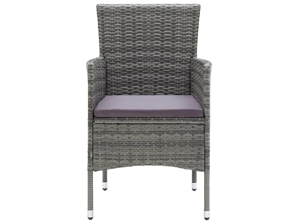 Garten-Essstühle 4 Stk. Poly Rattan Grau