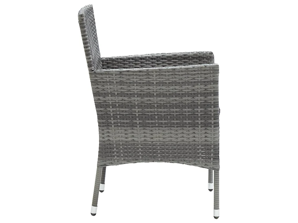 Garten-Essstühle 4 Stk. Poly Rattan Grau