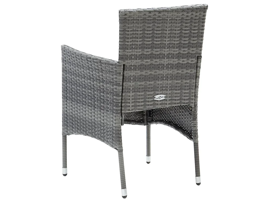 Garten-Essstühle 4 Stk. Poly Rattan Grau