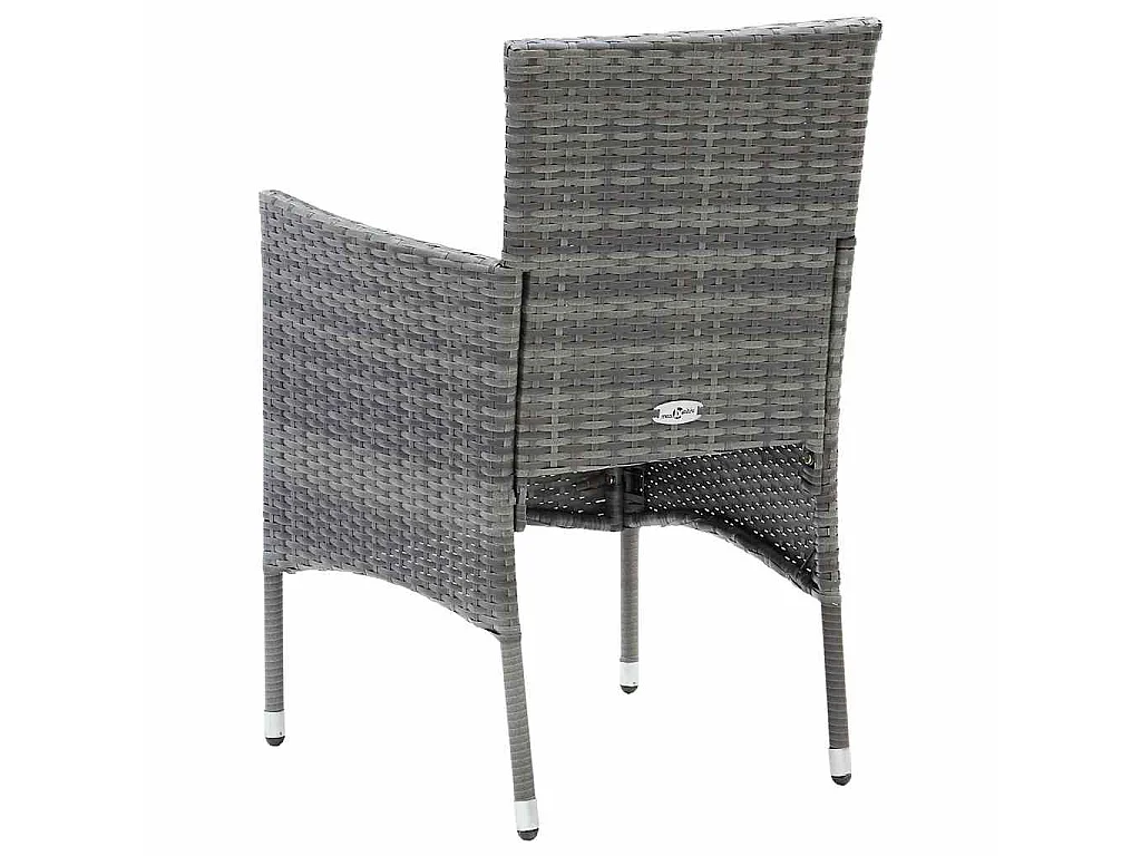 Tuinstoelen 4 st poly rattan grijs