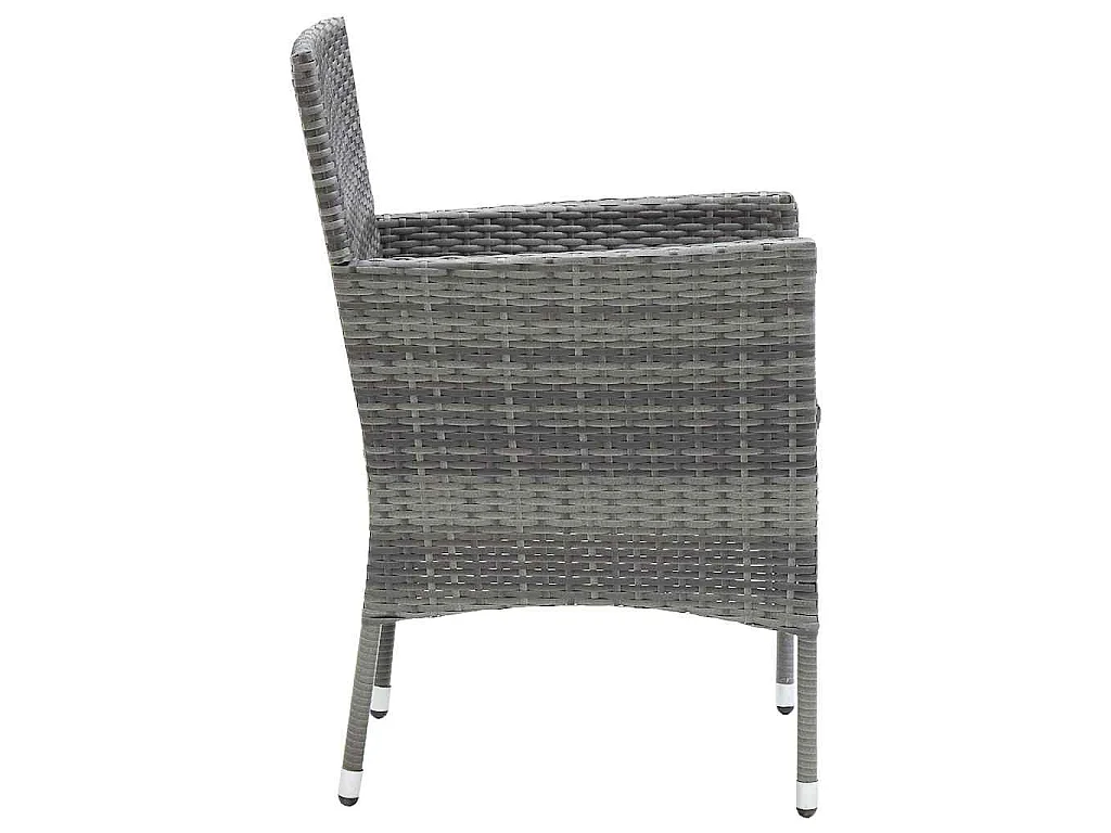 Tuinstoelen 4 st poly rattan grijs