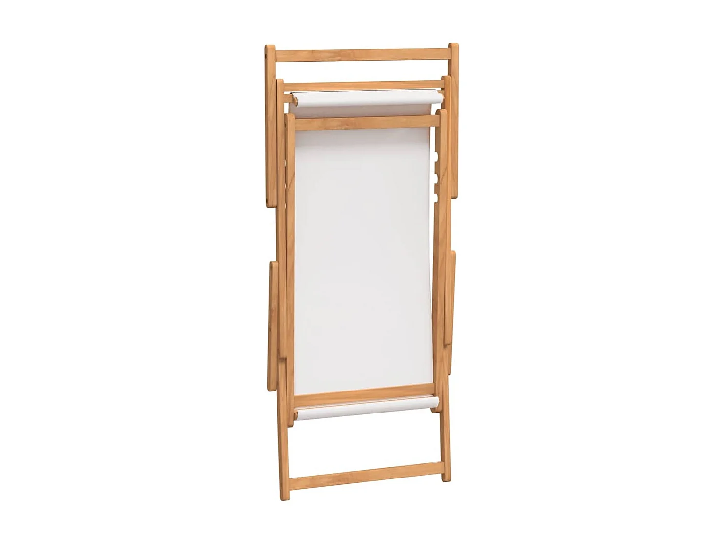 Chaise de plage pliable Bois de teck solide Crème