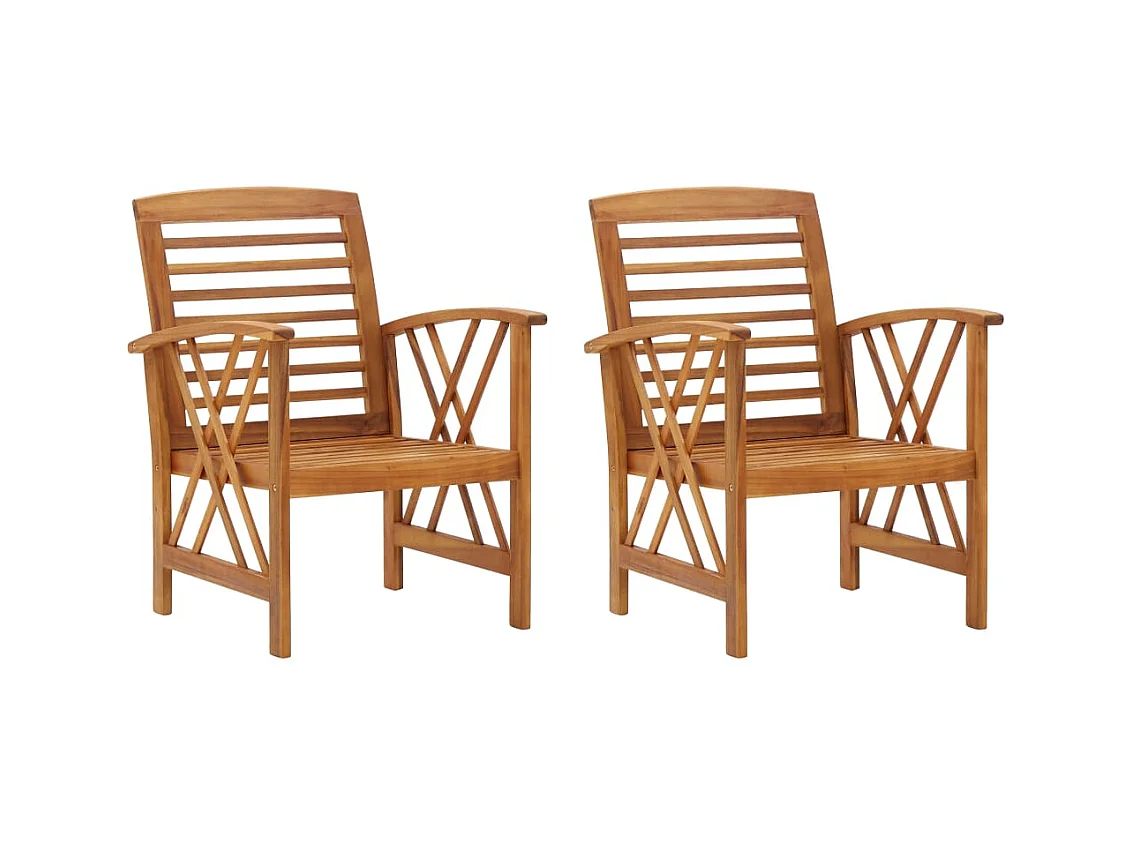 Chaises de jardin lot de 2 Bois d'acacia massif