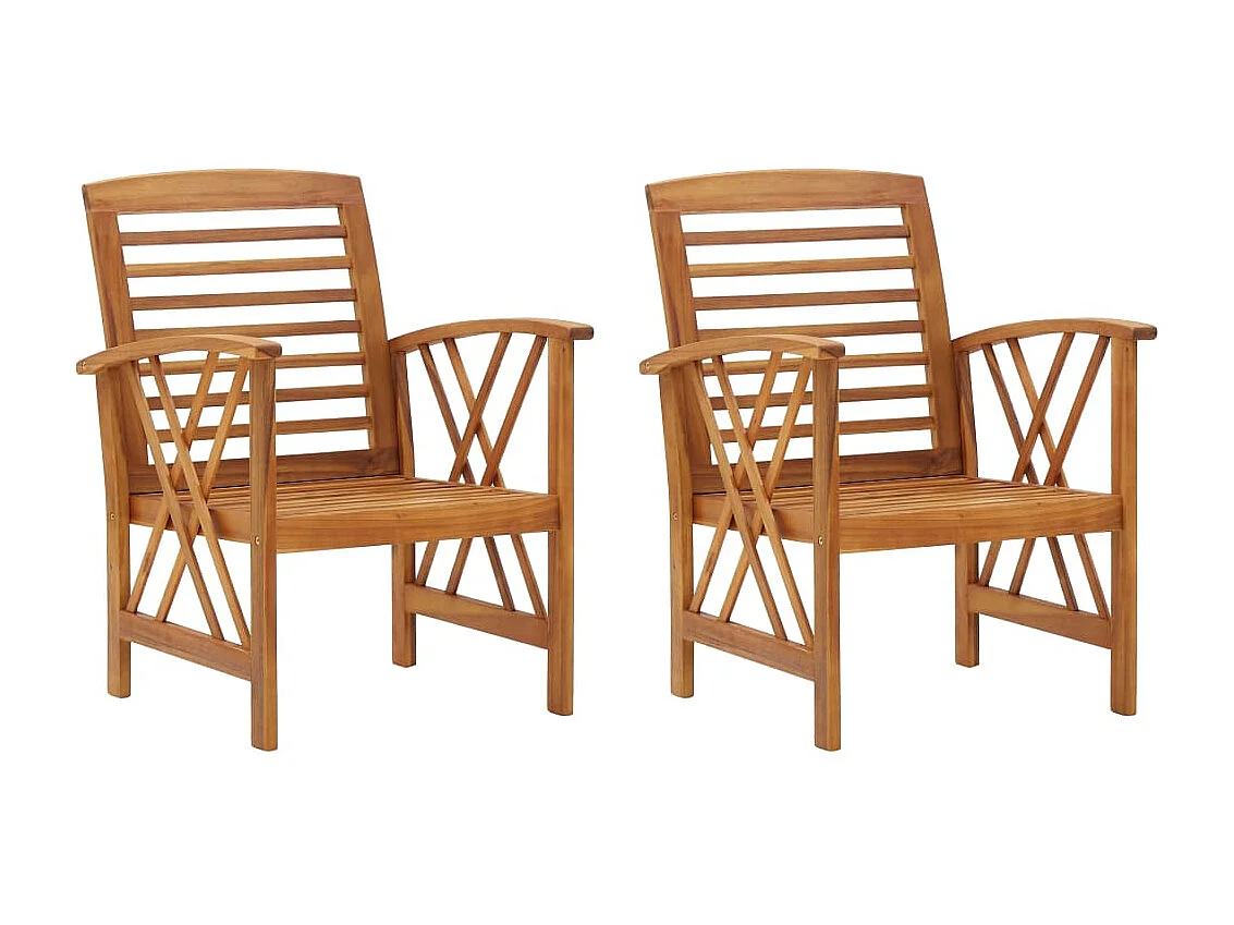 Chaises de jardin lot de 2 Bois d'acacia massif