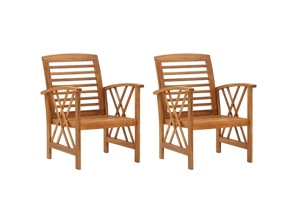 Chaises de jardin lot de 2 Bois d'acacia massif