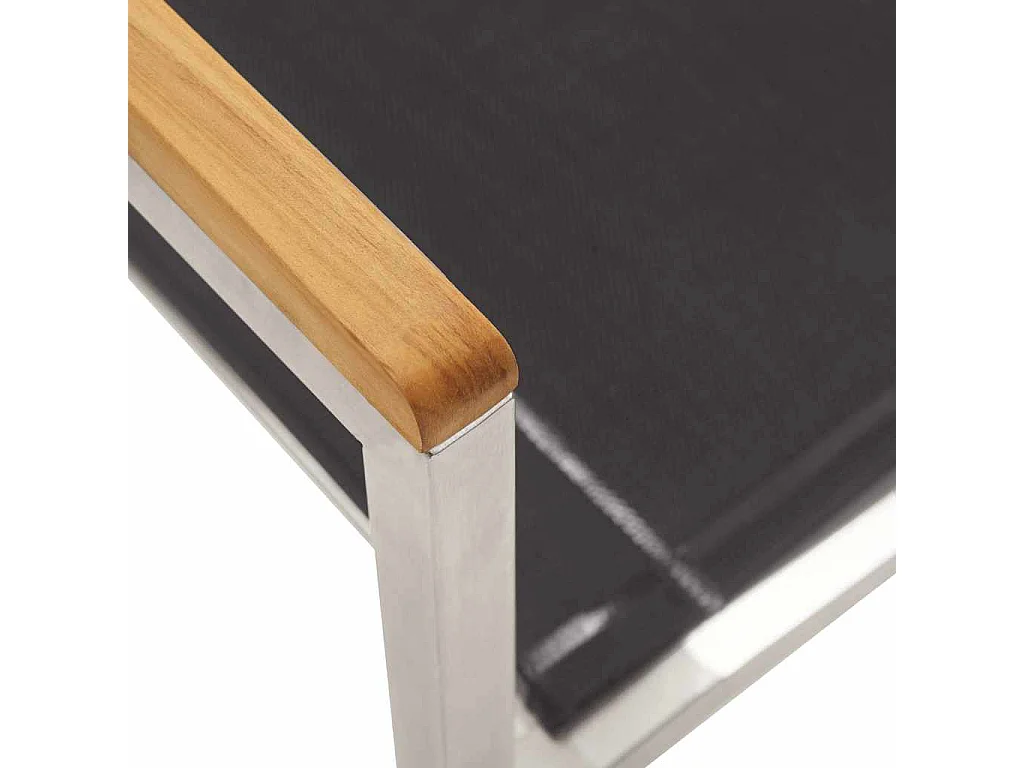 Chaises de jardin lot de 2 Textilène et acier inoxydable Gris