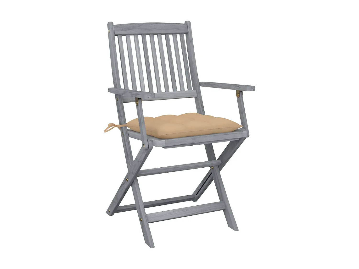 Chaises pliables d'extérieur lot de 2 et coussins Bois d'acacia