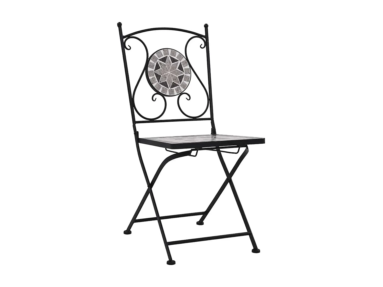 Mosaik-Bistrostühle 2 Stk. Grau