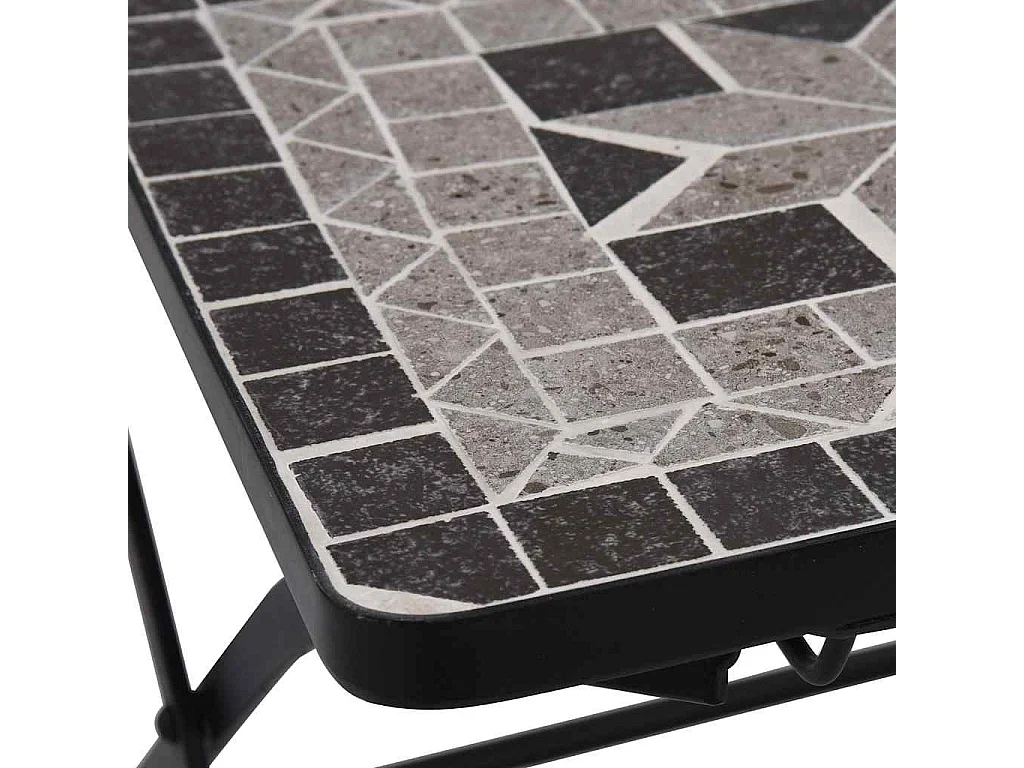 Sedie da Bistrò con Mosaico 2 pz Grigie