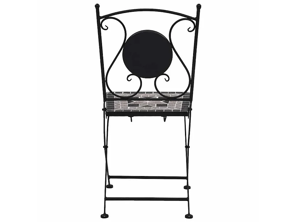 Chaises pliantes Mosaic, lot de 2, grises