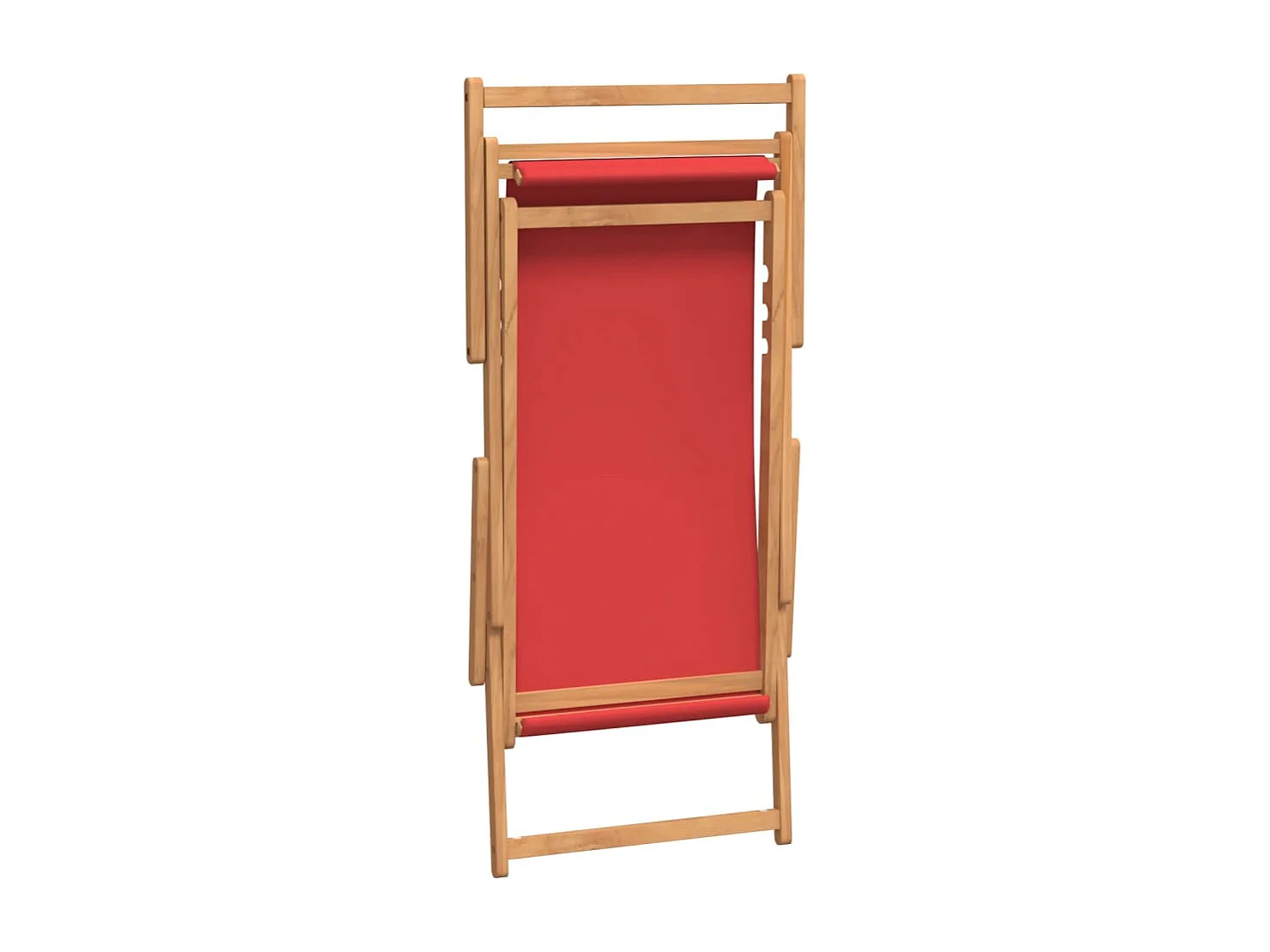 Chaise de plage pliable Bois de teck solide Rouge