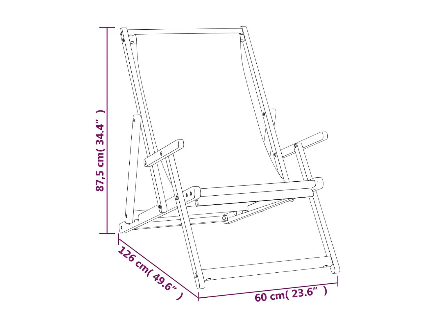 Chaise de plage pliable Bois de teck solide Rouge
