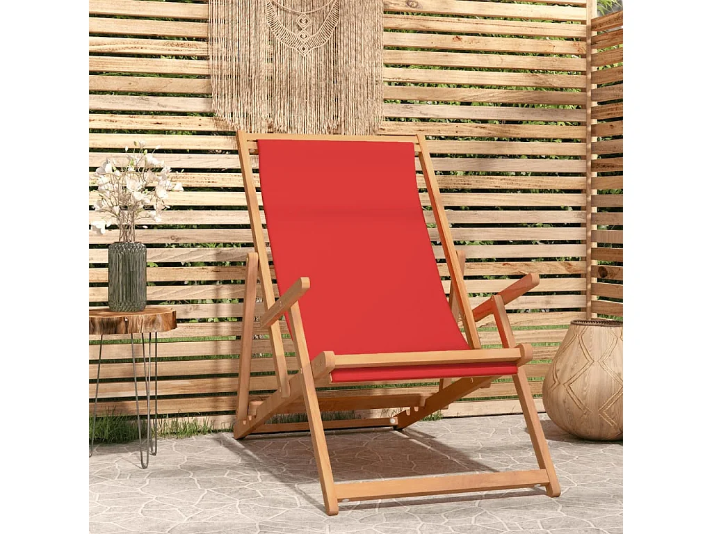 Strandstuhl Klappbar Massivholz Teak Rot