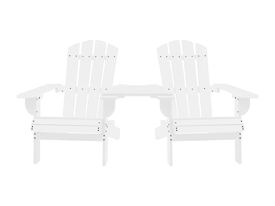 Sillas Adirondack de jardín y mesita madera maciza abeto blanco